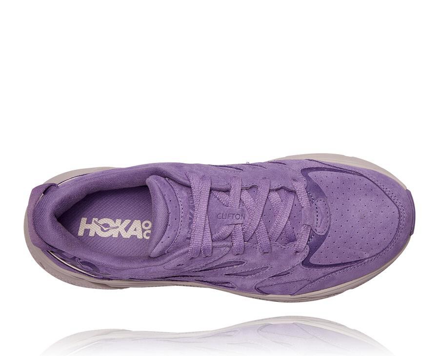 Walking Shoes Mens - Hoka One One Clifton L Suede - Purple - NKTBUSO-83